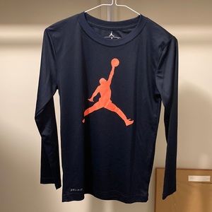 Jordan brand boys long sleeve shirt.  Dri-Fit